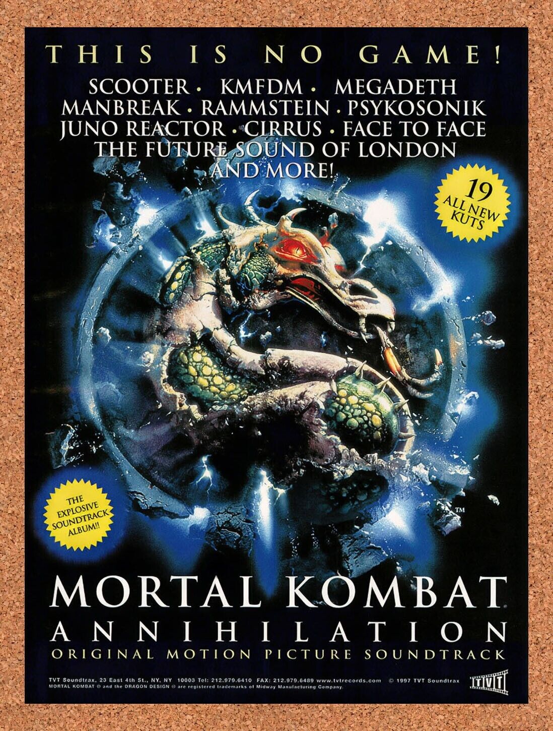 1997 Mortal Kombat Annihilation Original Movie Soundtrack Original Ad v1