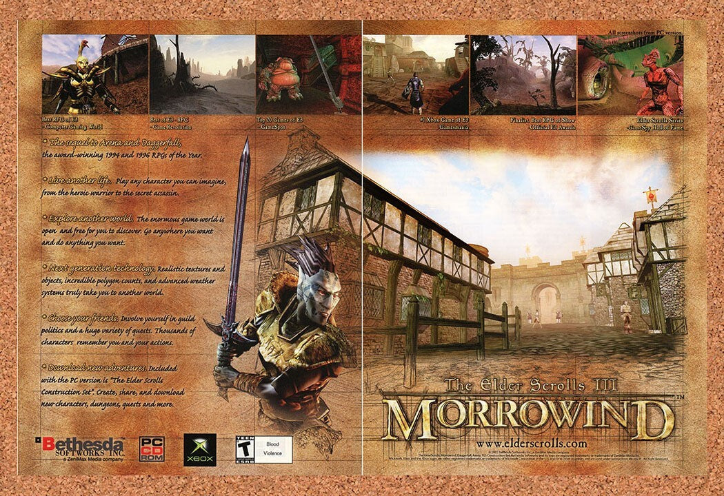 2002 Elder Scrolls III Morrowind PC Original Ad v2