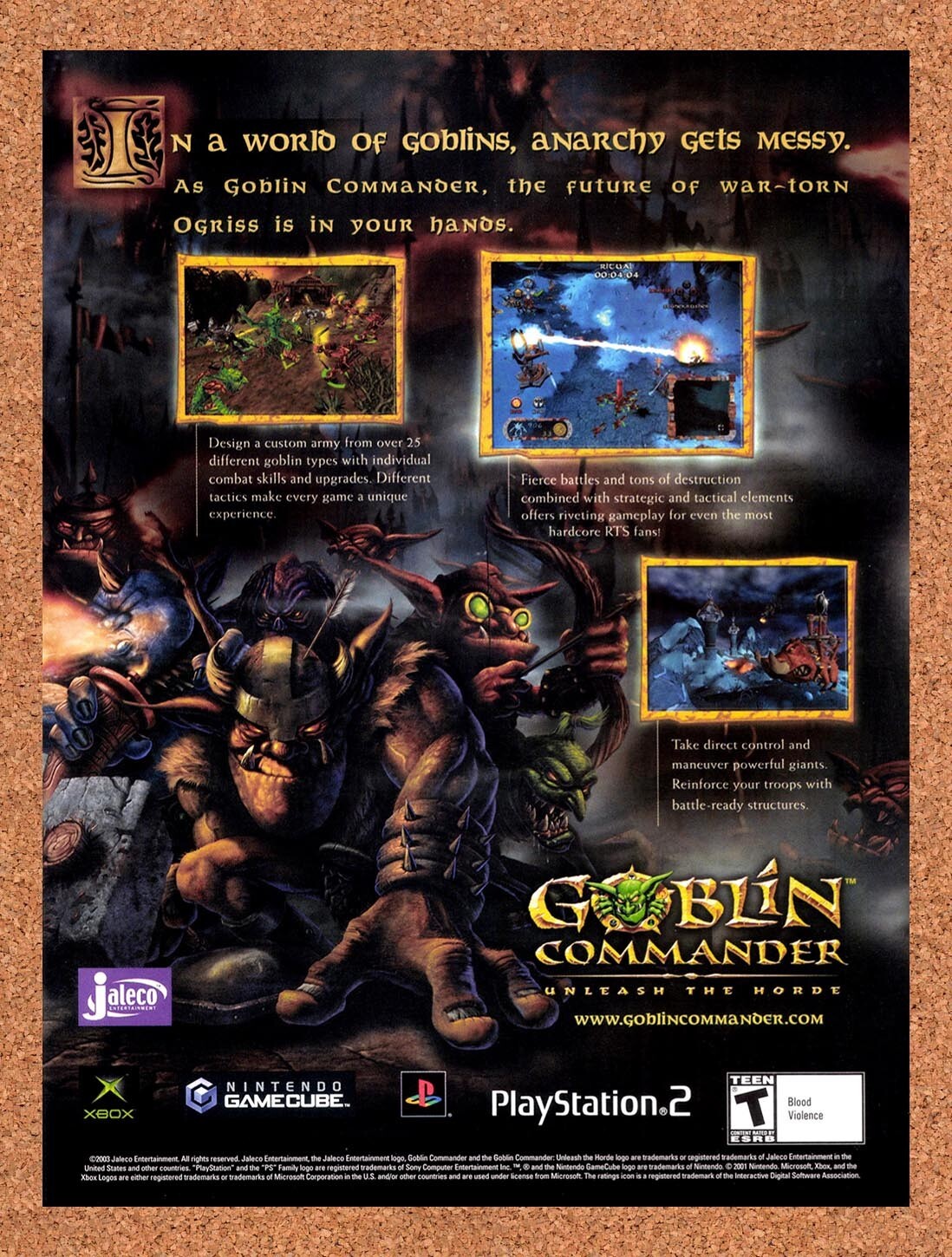 2003 Goblin Commander Unleash The Horde Xbox Original Ad v1