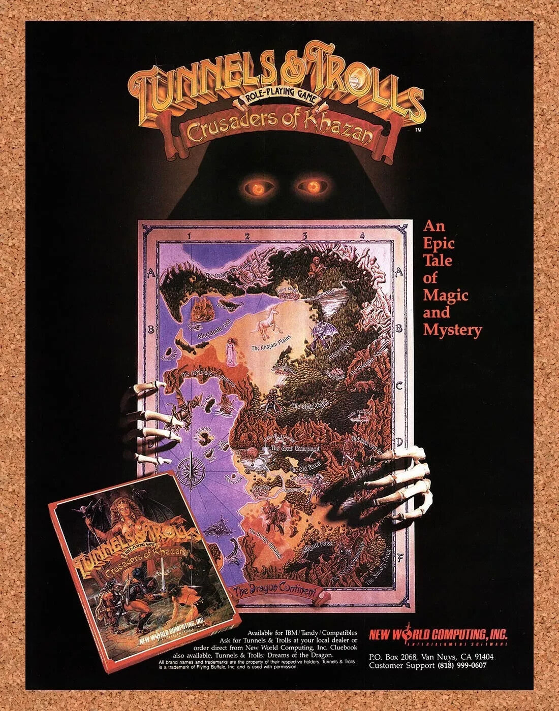 1991 Tunnels & Trolls Crusaders Of Khazan IBM Original Ad v1