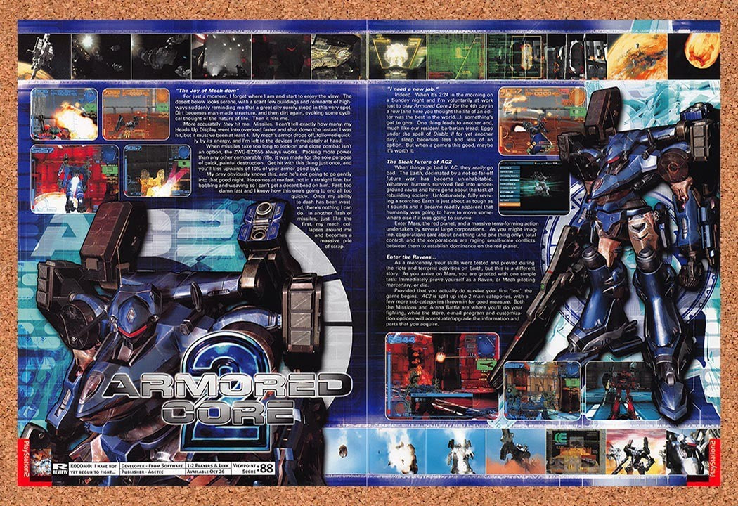 2000 Armored Core 2 PS2 Original Ad vr2