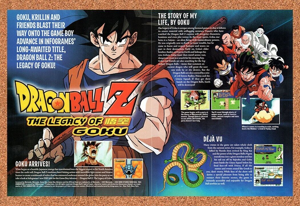 2004 Dragonball Z Legacy Of Goku GBA Original Ad v1