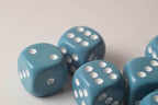 Rare Unreleased 16mm Cyan Blue Dice Set (10) Chessex with White Pips Limited - 