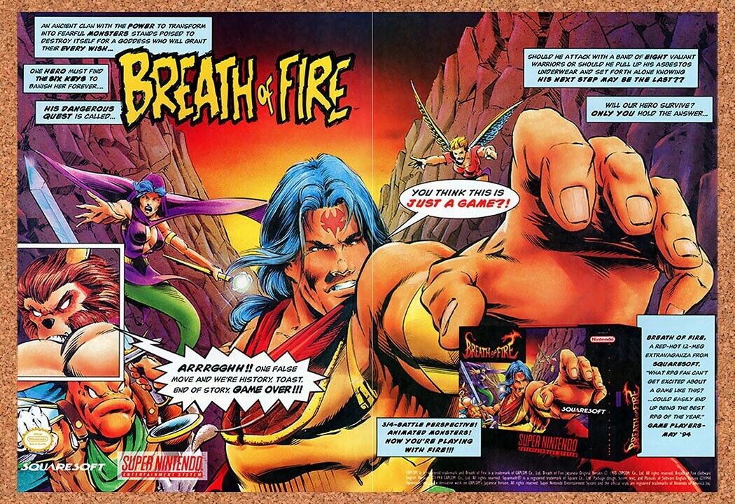 1993 Breath Of Fire SNES Original Ad