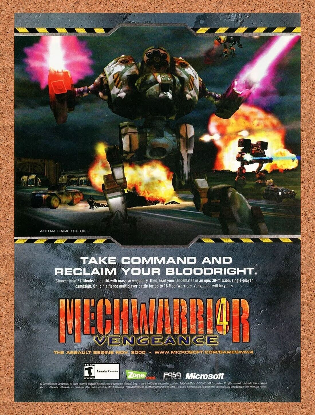 2001 MechWarrior 4 Vengeance PC Original Ad v1