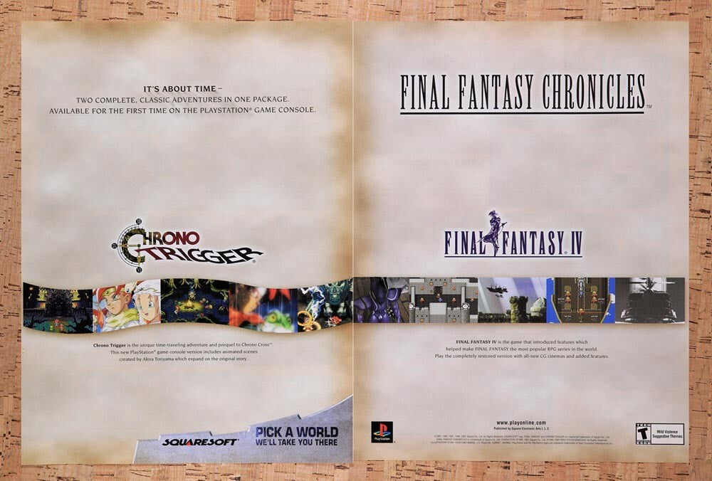 2001 Final Fantasy Chronicles PS1 Original Ad v1