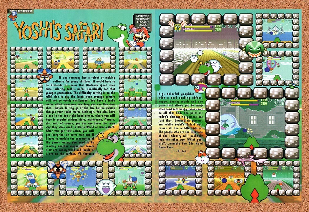 1993 Yoshis Safari SNES Original Ad v1