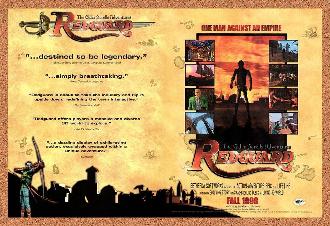 1998 Elder Scrolls Adventures RedGuard PC Original Ad v2