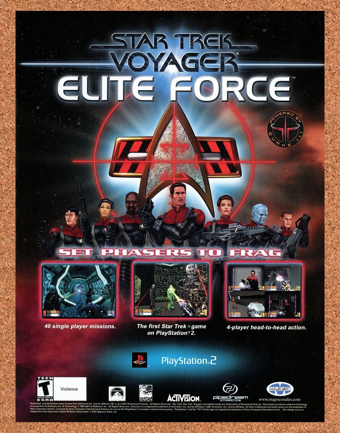 2002 Star Trek Voyager Elite Force PS2 Original Ad v3