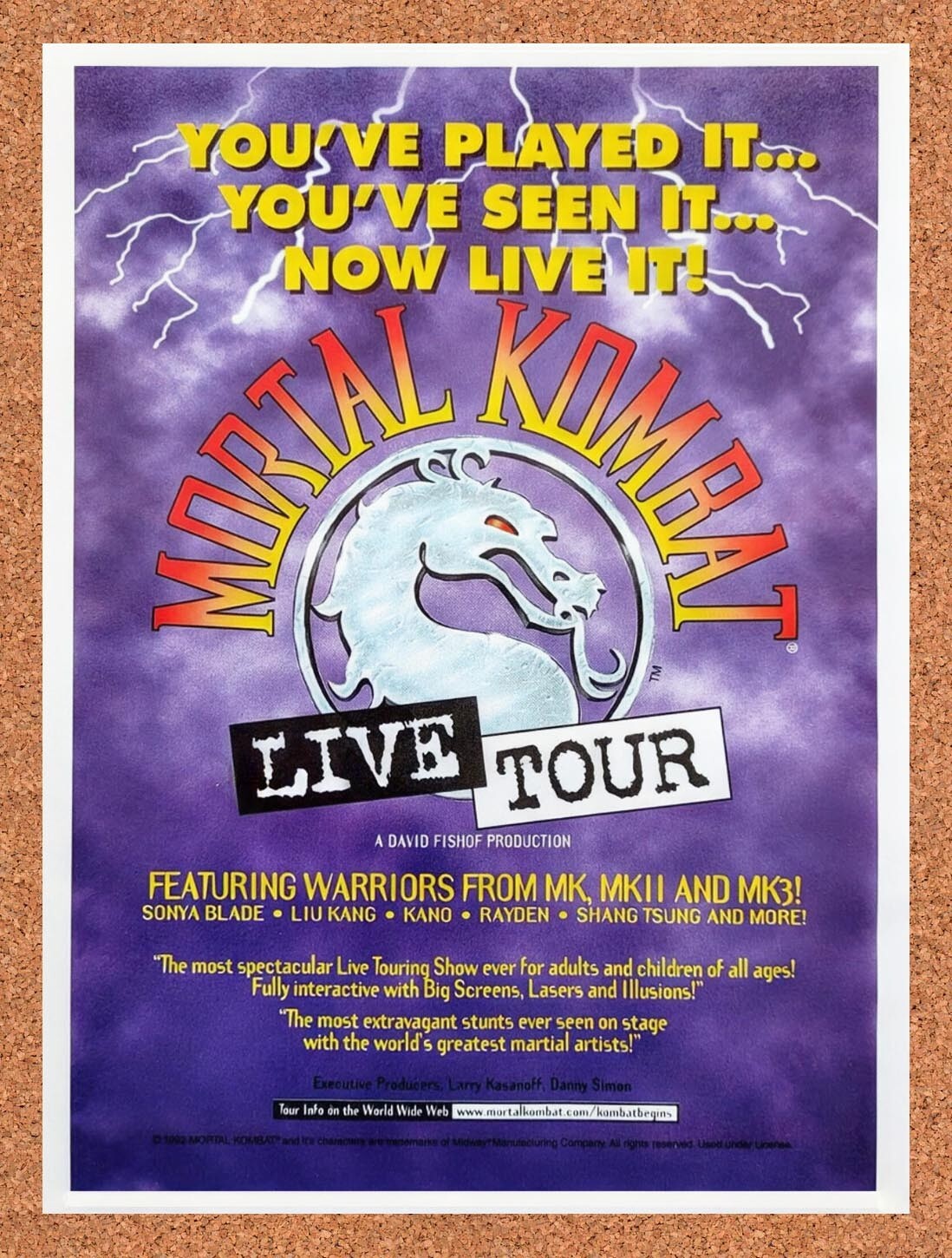 1992 Mortal Kombat Live Tour Original Ad v1