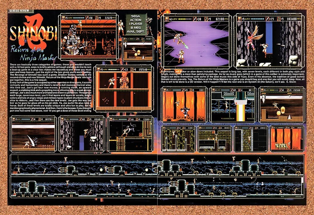 1993 Shinobi III Return Of The Ninja Master Genesis Original Ad v4