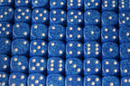 Water Speckled 16mm D6 Pipped Dice | Blue and White (sold per die) - 