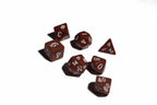 Brown Opaque 7 Die Set Polyhedral Dice by BrycesDice RPG Magic D&D Unique - 