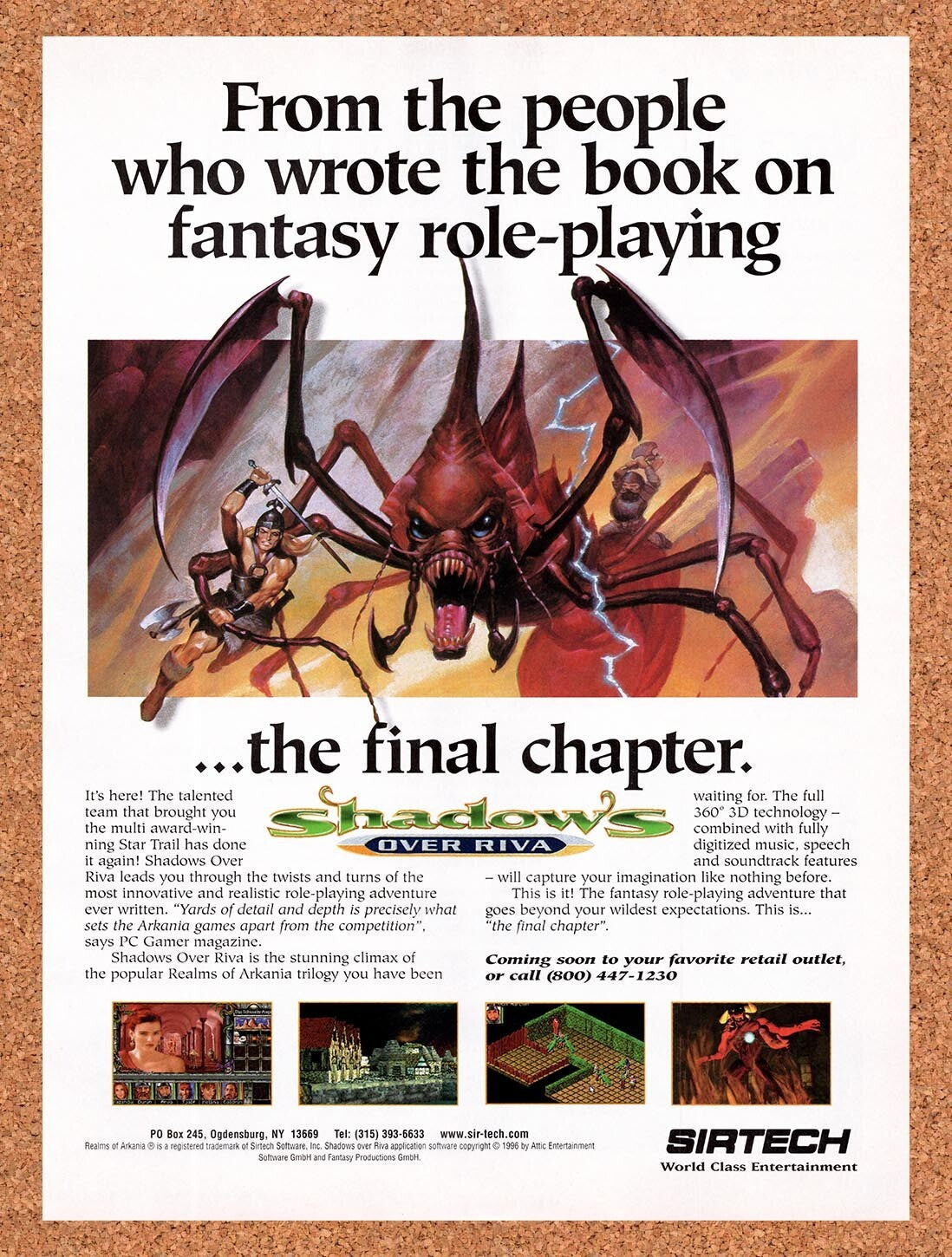 1996 Shadows Over Riva PC Original Ad v3