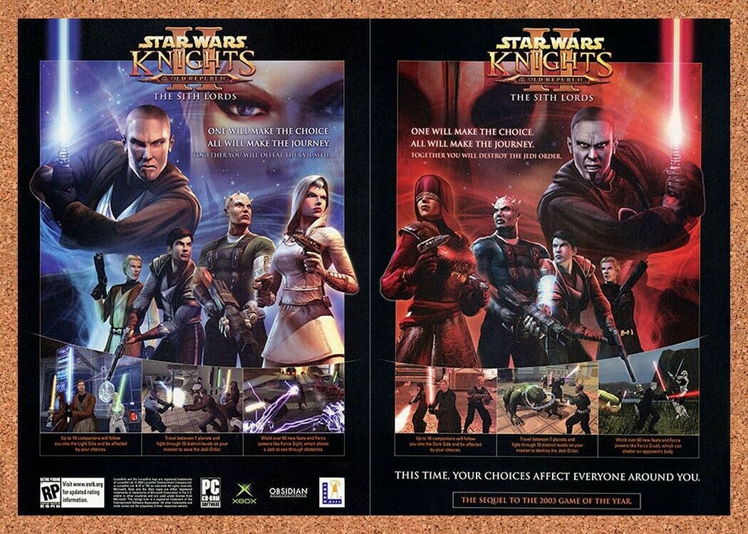 2005 Star Wars Knights Old Republic 2 Xbox Original Ad