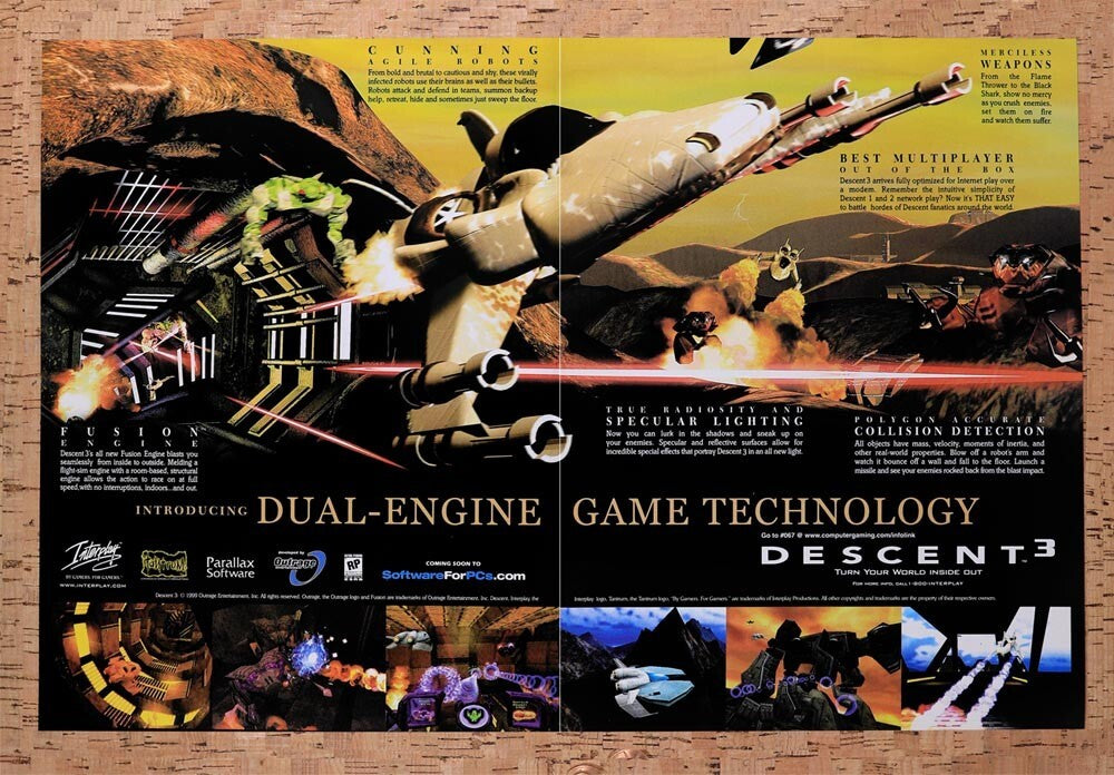 1999 Descent 3 PC Original Ad v3