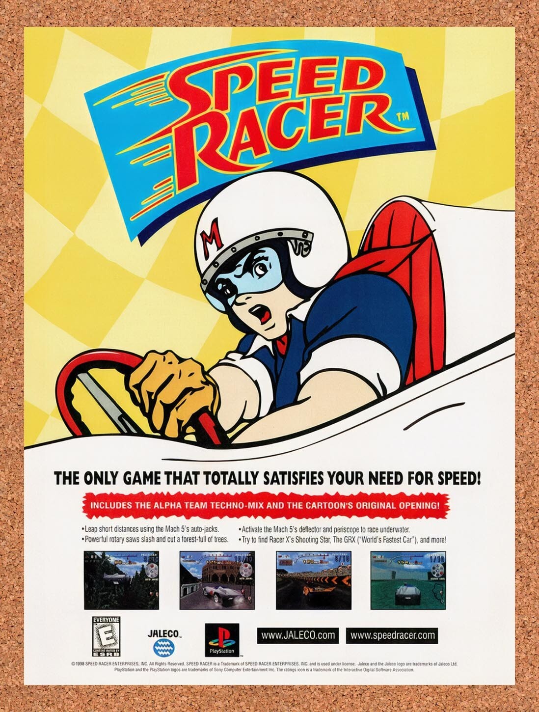 1998 Speed Racer PS1 Original Ad v3