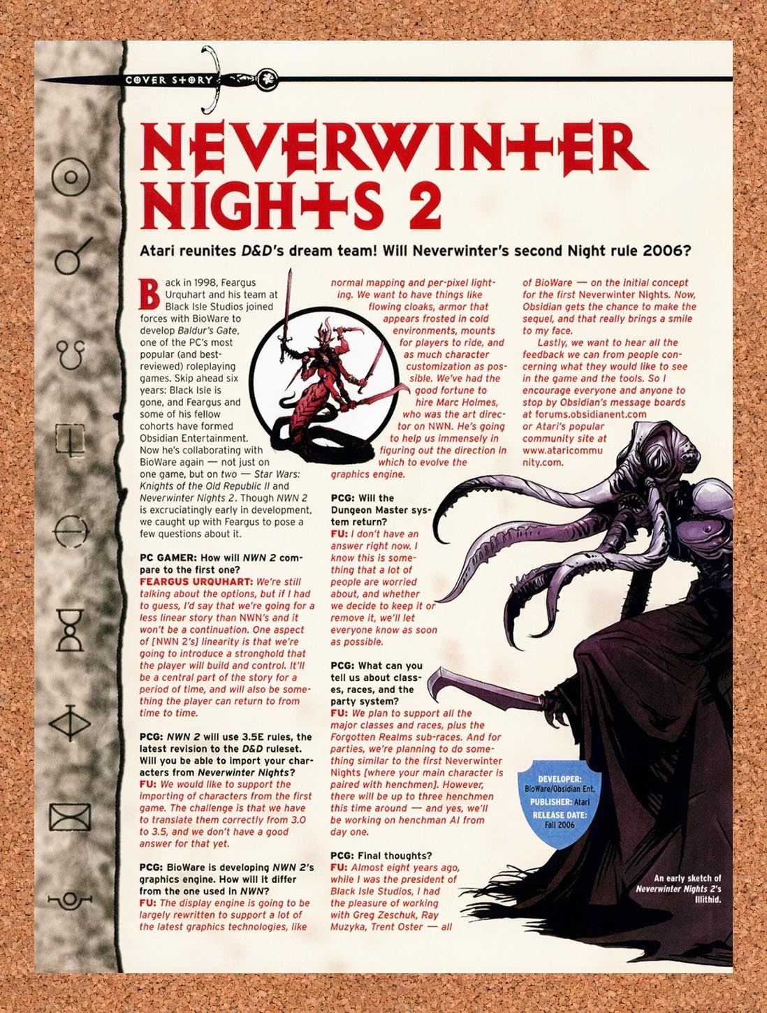 2004 Neverwinter Nights 2 PC Q&A Original Ad vr1