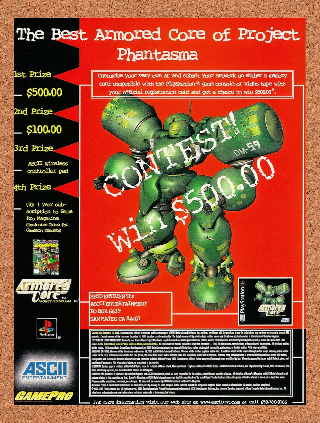 1998 Armored Core Project Phantasma Contest Original Ad v2