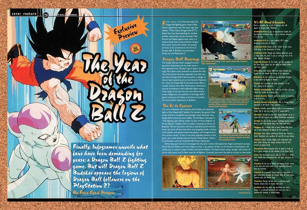 2002 Dragonball Z Budokai PS2 Original Ad vr1