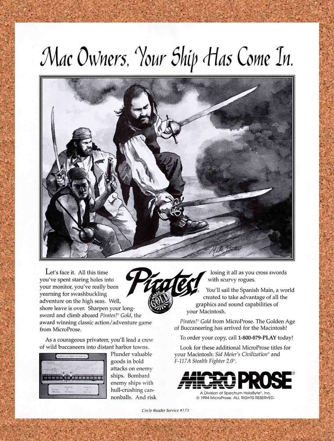 1994 Pirates! MAC Original Ad v5