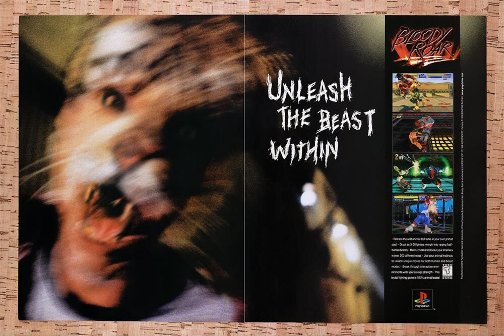 1998 Bloody Roar PS1 Original Ad v1