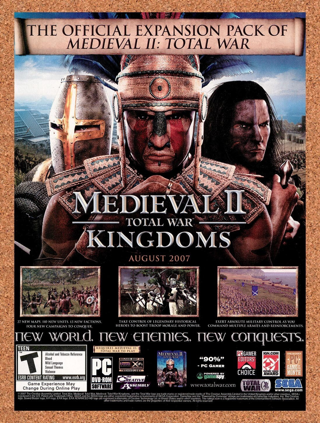 2007 Medieval II Total War Kingdoms Expansion PC Original Ad v1