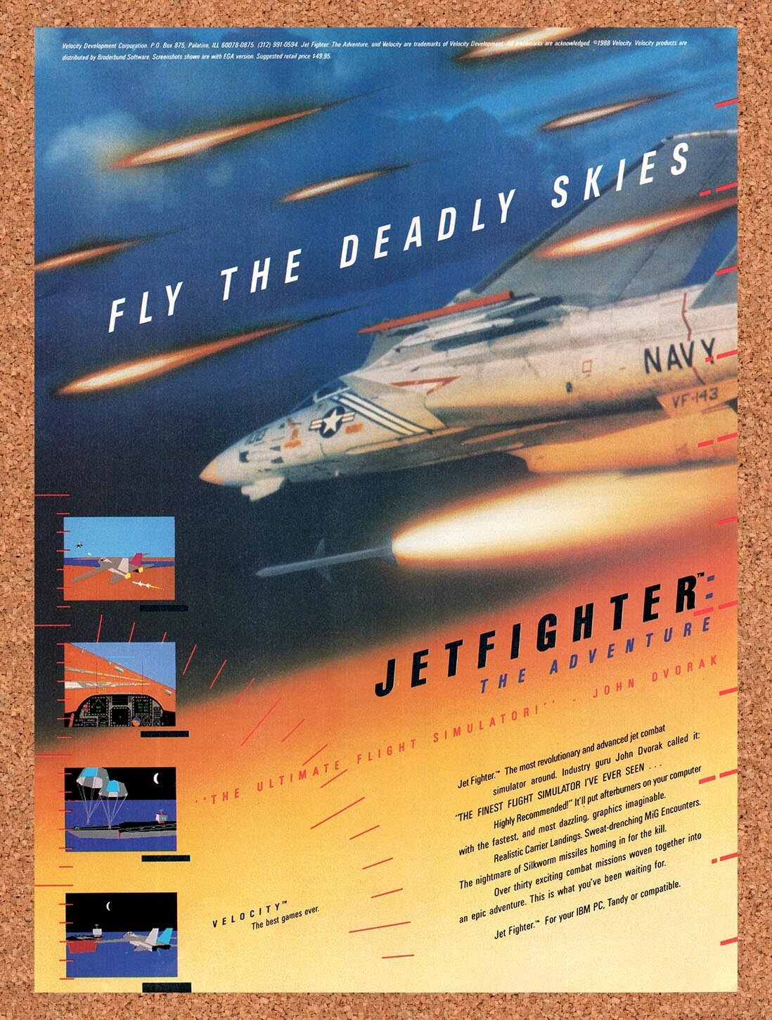 1991 Jetfighter The Adventure IBM Original Ad v1