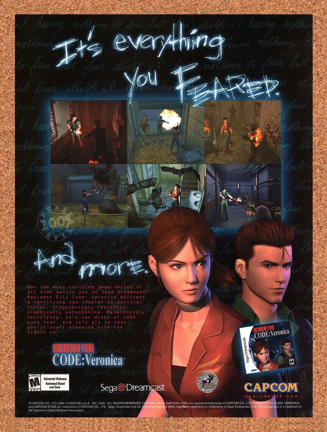 2000 Resident Evil Code Veronica Dreamcast Original Ad v2