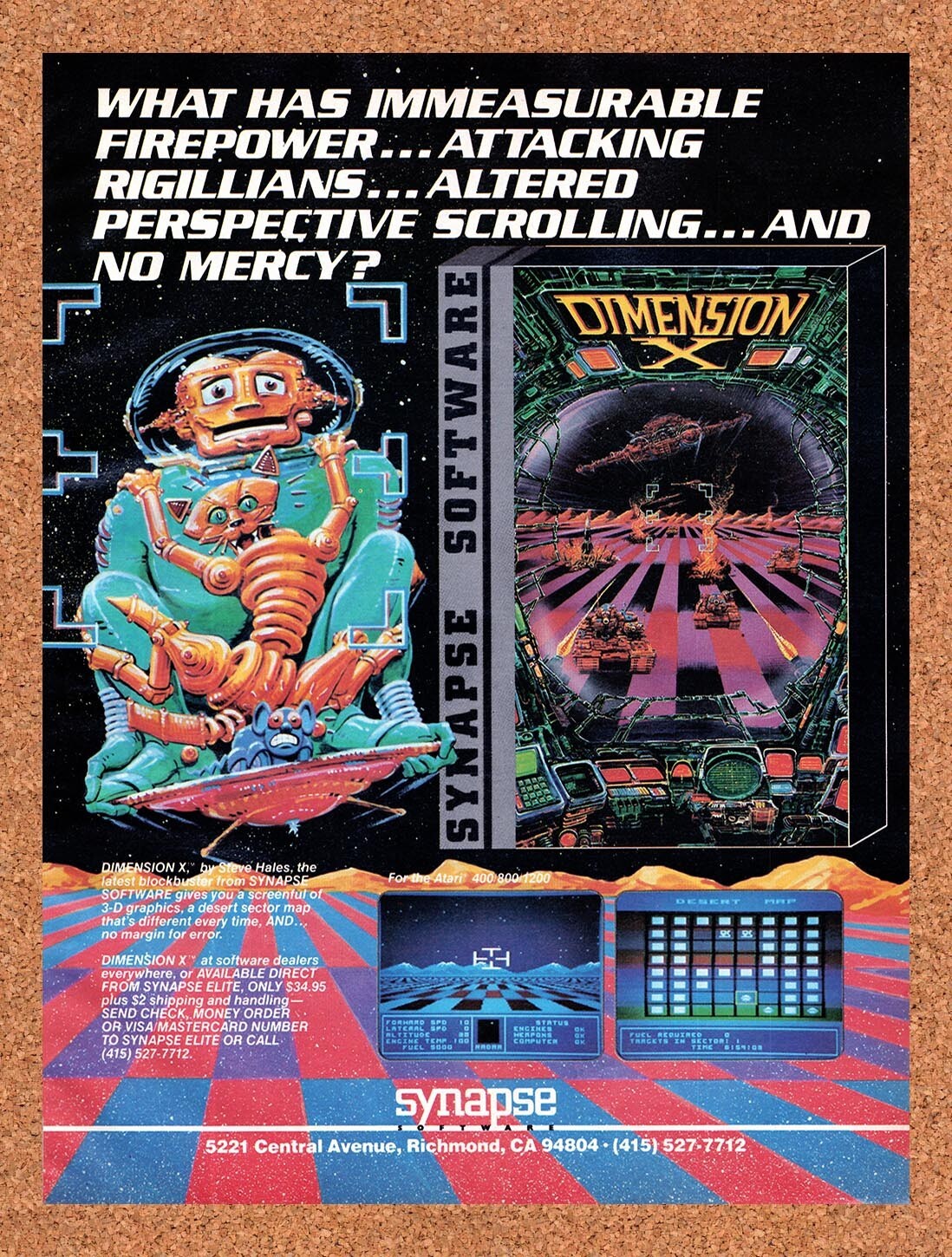 1983 Dimension X Commodore 64 Original Ad v1