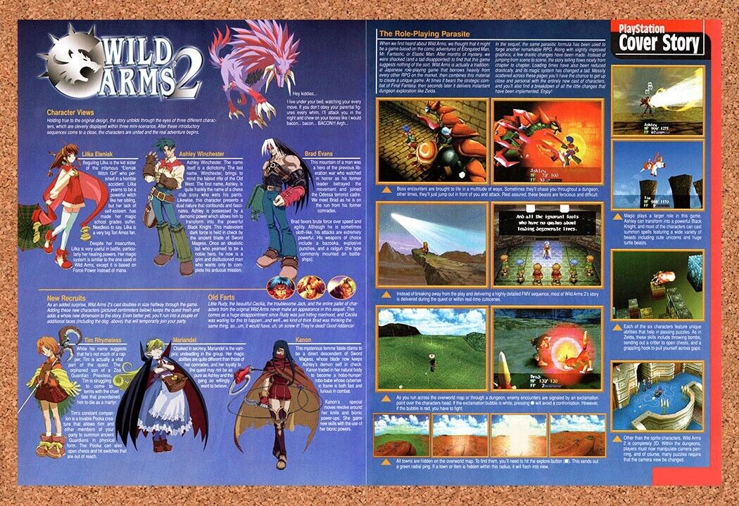 2000 Wild Arms 2 PS1 Original Ad v2
