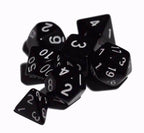 Black Opaque 7 Die Set Polyhedral Dice by BrycesDice RPG Magic D&D Unique - 