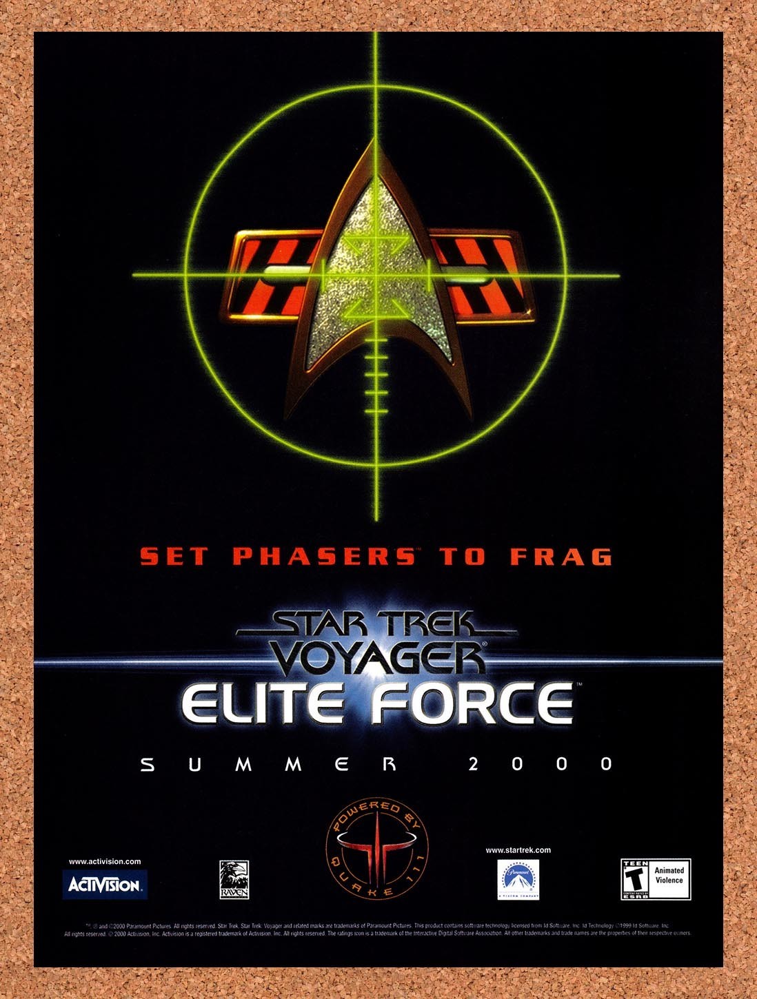 2000 Star Trek Voyager Elite Force PC Original Ad v2