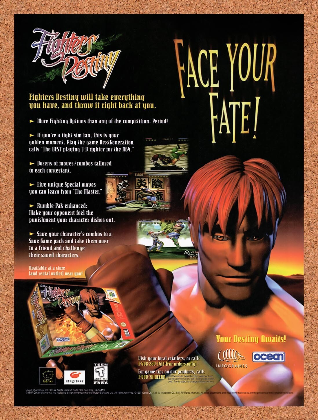 1998 Fighters Destiny N64 Original Ad v1
