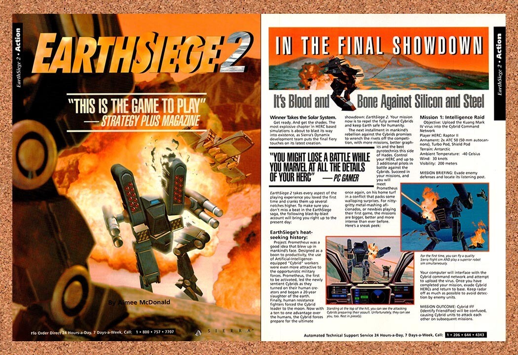 1996 Earthsiege 2 PC Original Sierra Ad v2
