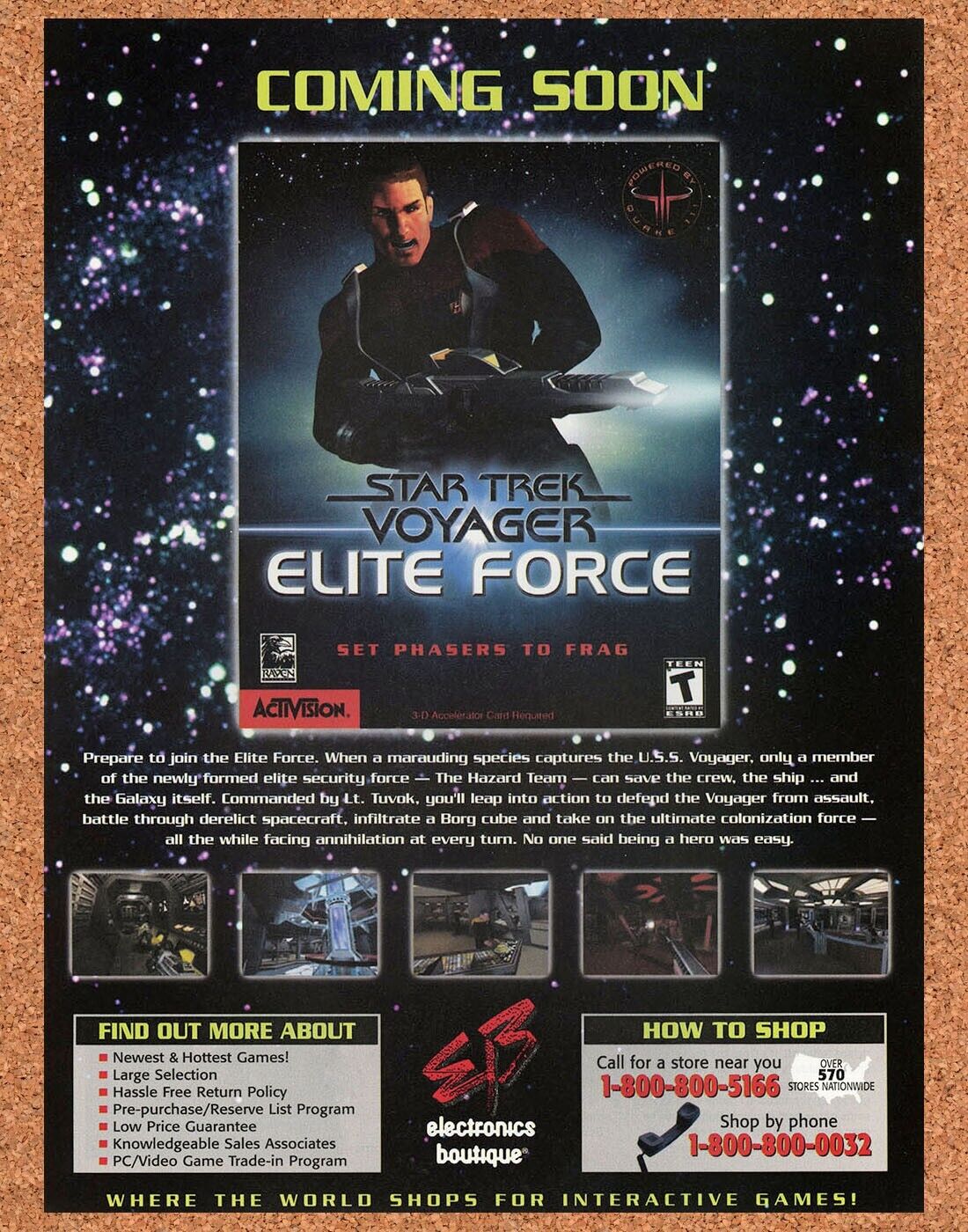 2002 Star Trek Voyager Elite Force PC Original EB Games Ad v1
