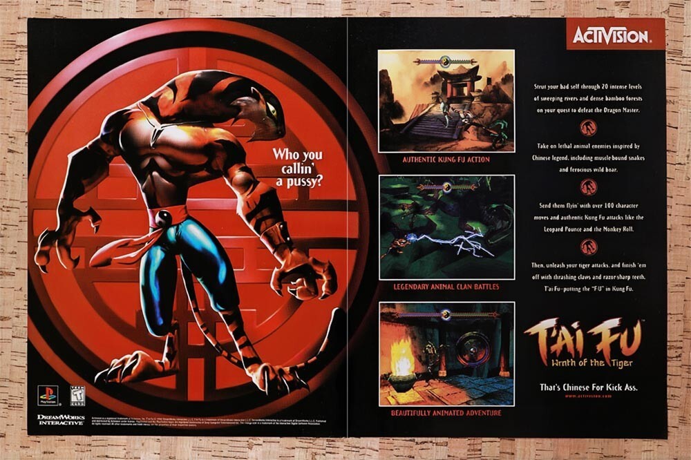 1998 Tai Fu Wrath Of the Tiger PS1 Original Ad v1