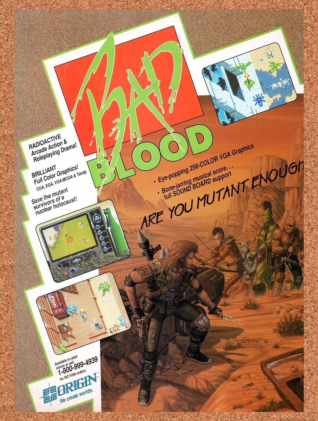 1990 Bad Blood Commodore-64 Original Ad v1