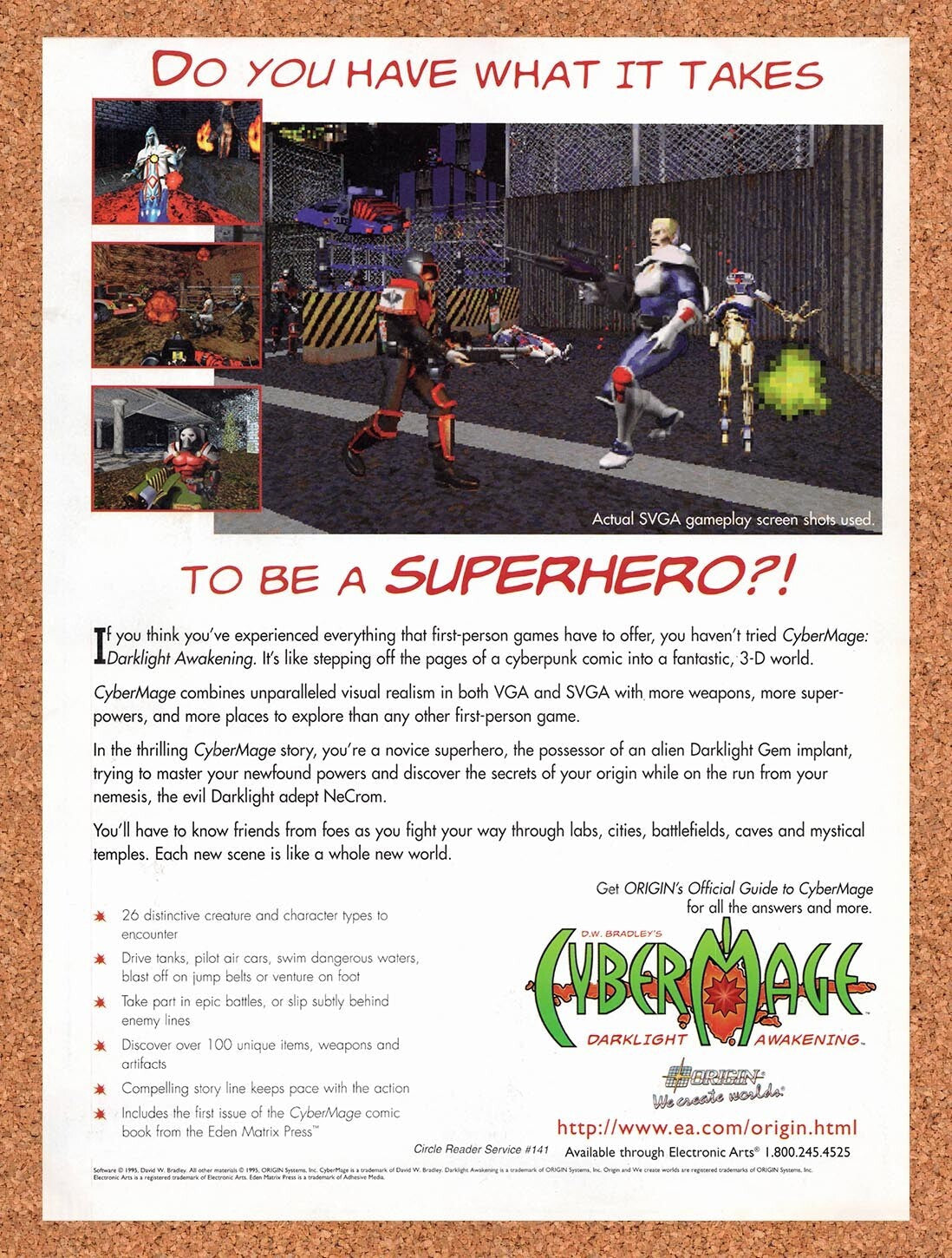 1996 CyberMage Darklight Awakening PC Original Ad v2