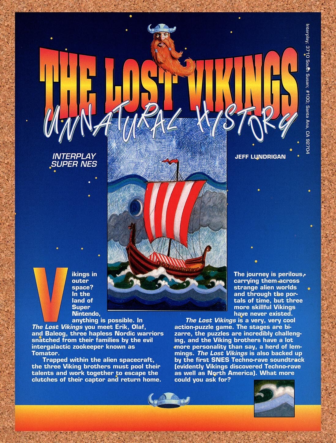 1993 Lost Vikings SNES Review Original Ad v4