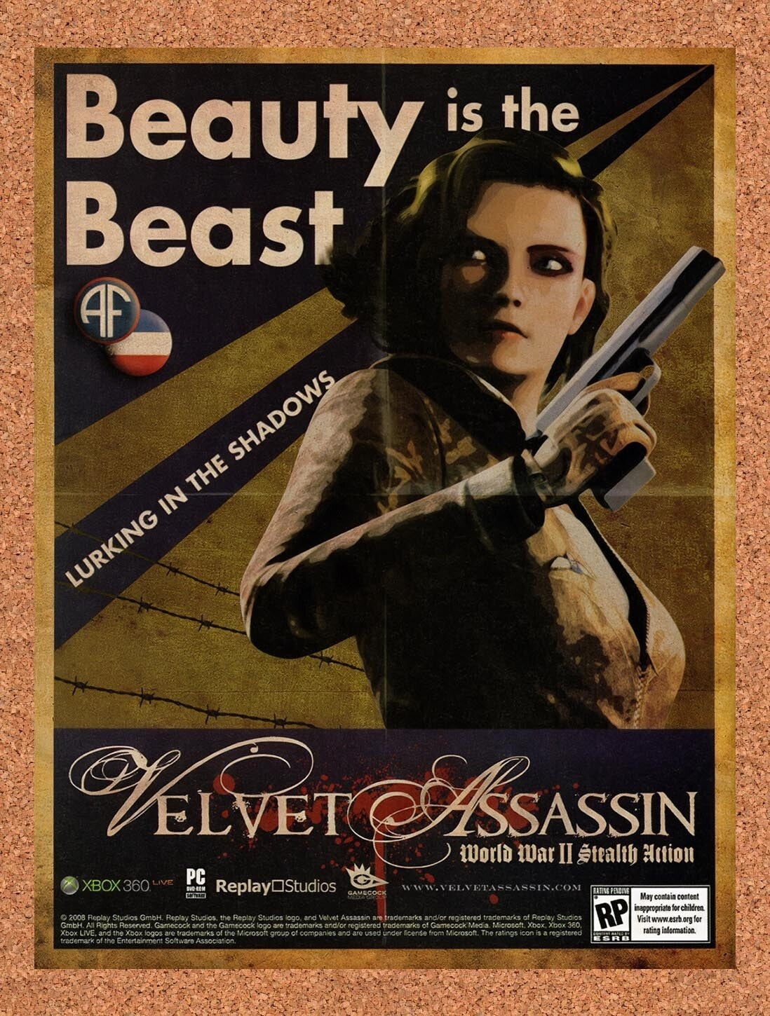 2008 Velvet Assassin World War II Stealth Action Xbox 360 Original Ad v2