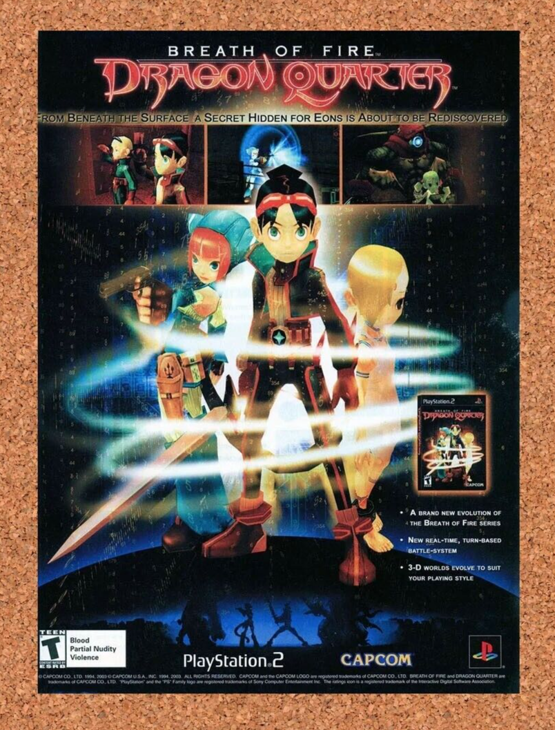 2004 Breath of Fire Dragon Quarter PS2 Original Ad