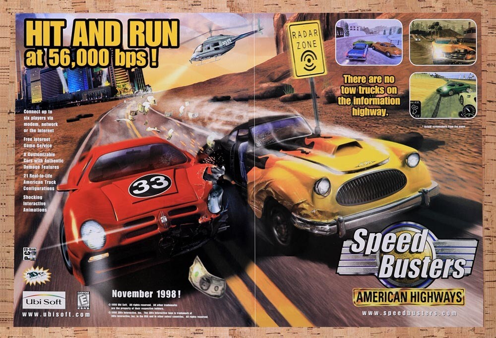 1998 Speed Busters American Highways PC Original Ad v2