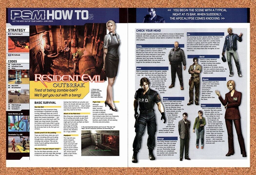 2004 Resident Evil Outbreak PS2 Original Ad v3