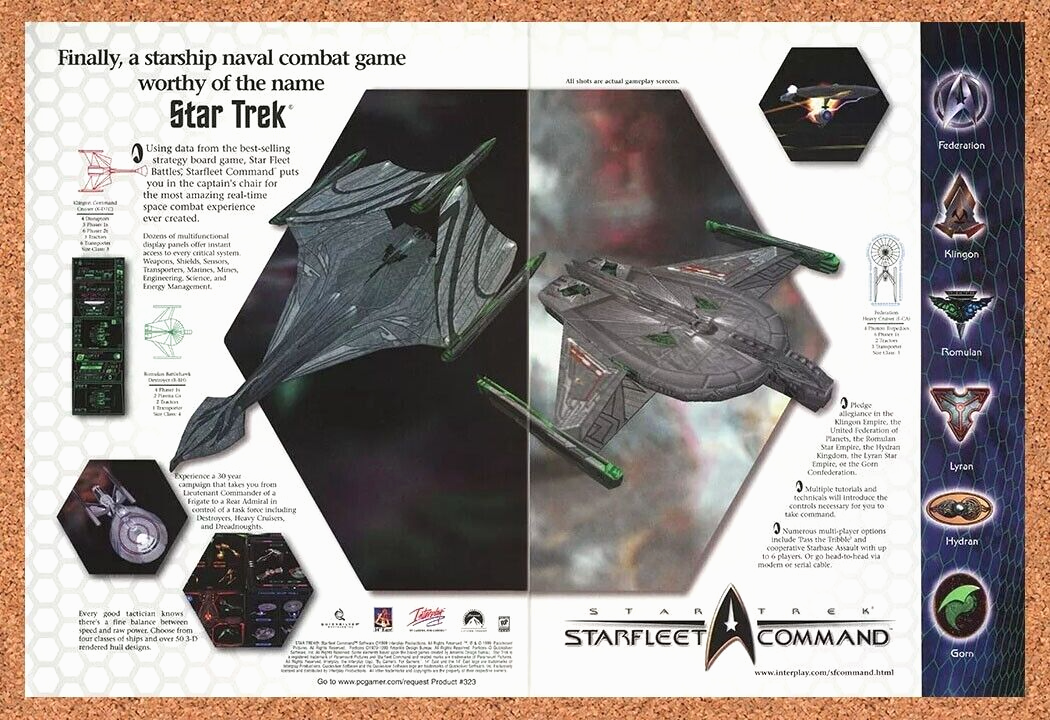 2001 Star Trek Starfleet Command PC Original Ad v2