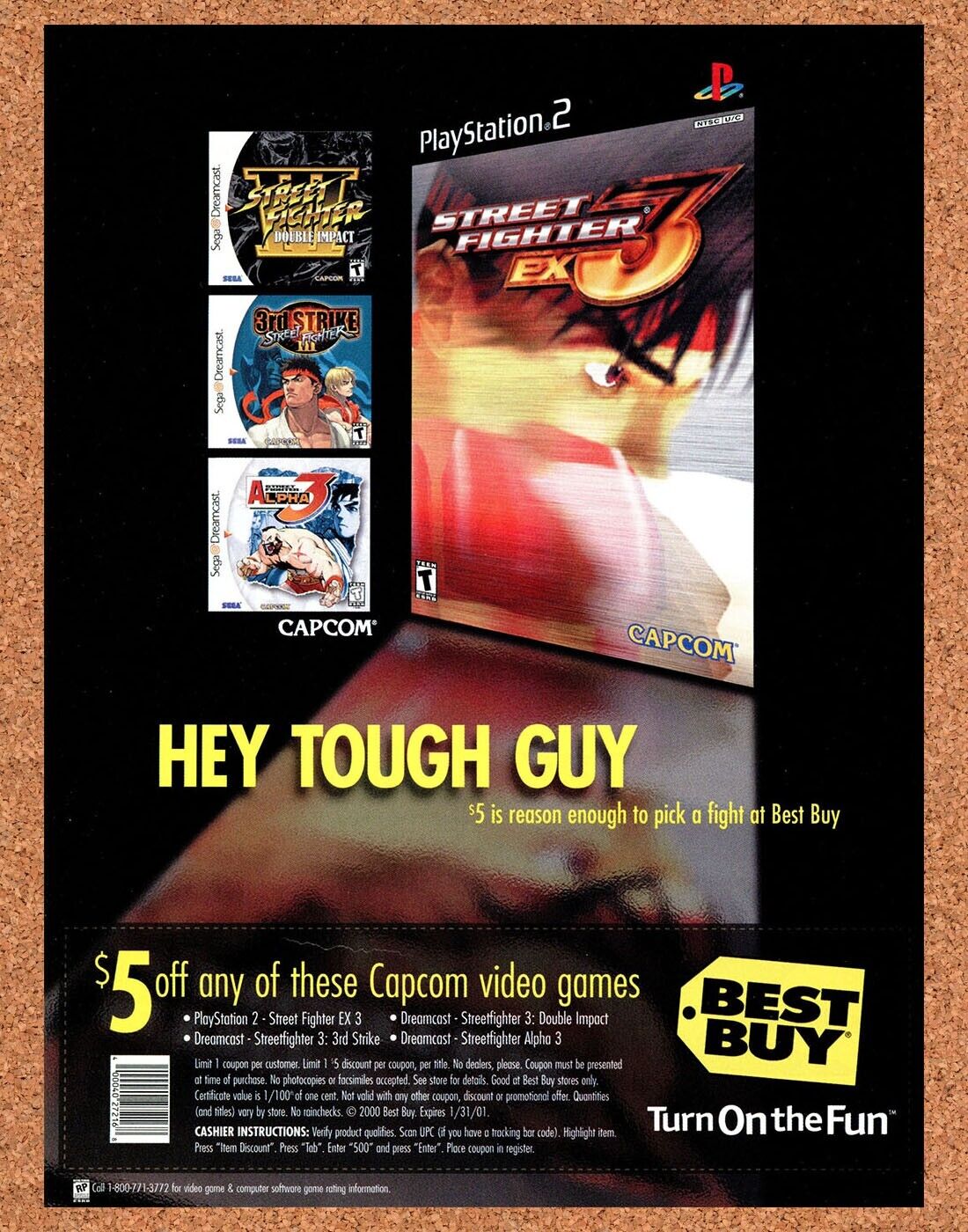 2003 Street Fighter EX3 PS2 Original Best Buy Ad