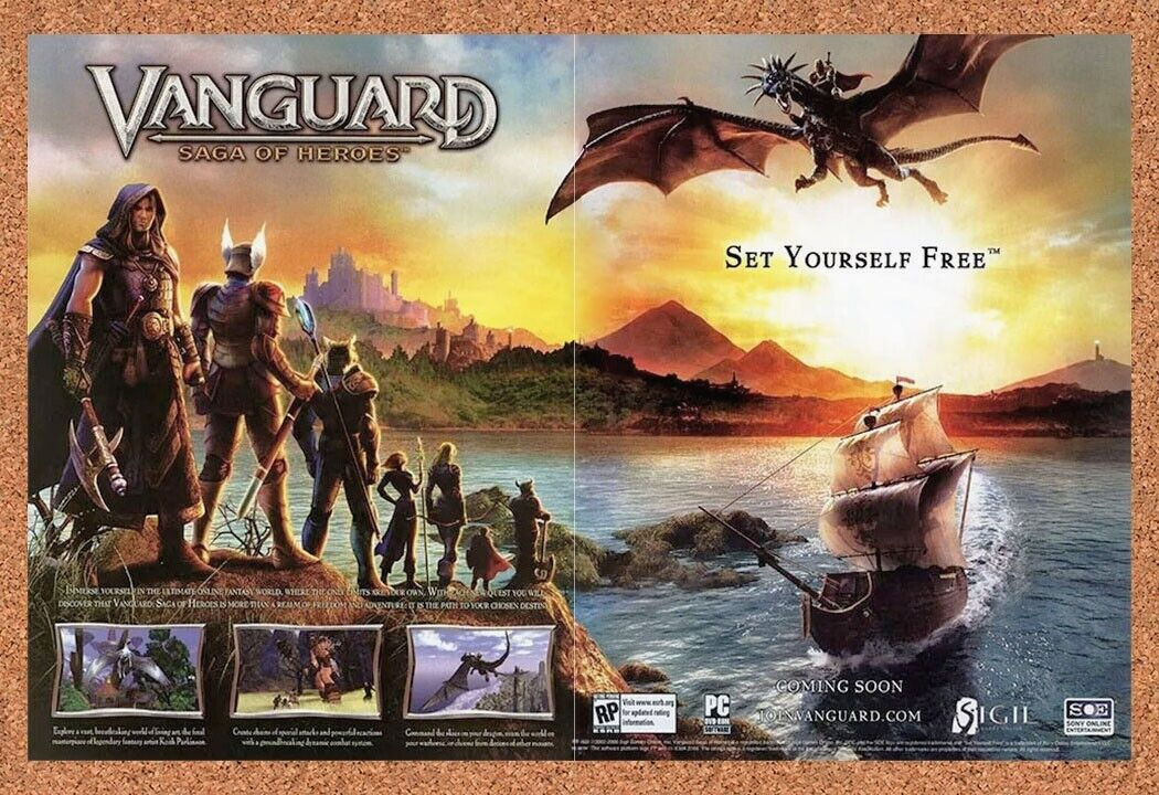 2008 Vanguard Saga of Heroes PC Game Original Ad
