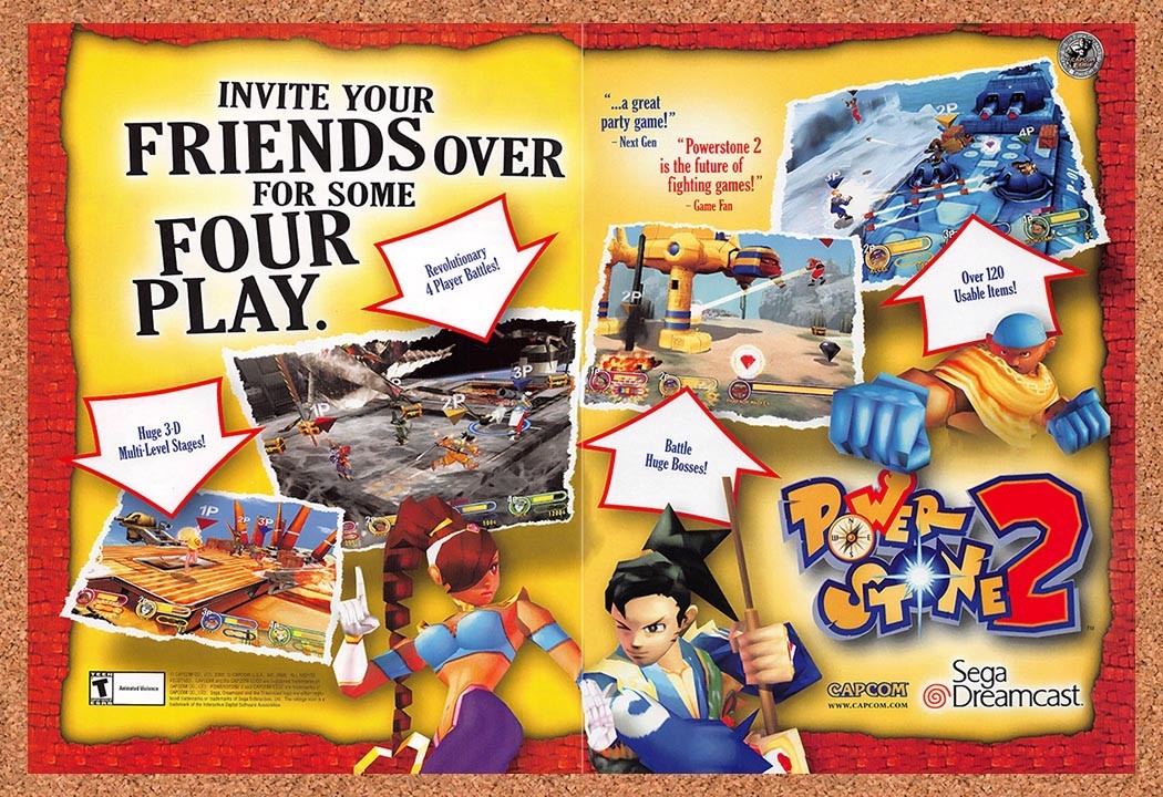 2000 Powerstone 2 Dreamcast Original Ad v1