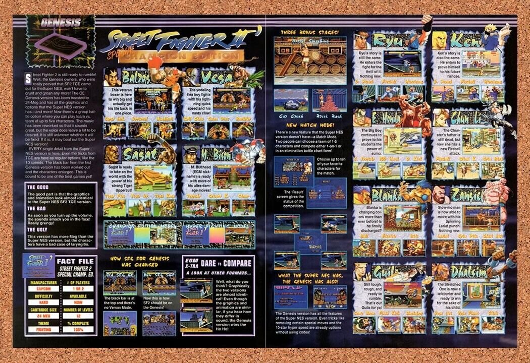 1993 Street Fighter II Special Champion Edition Genesis Original Ad v4