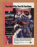 1995 Mazin Saga Mutant Fighter Genesis Original Ad